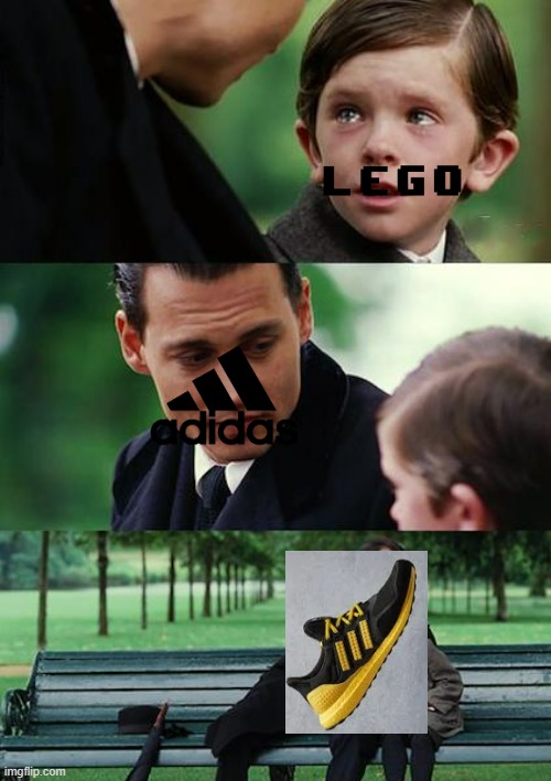 ADIDAS x LEGO! | image tagged in memes,finding neverland,adidas | made w/ Imgflip meme maker