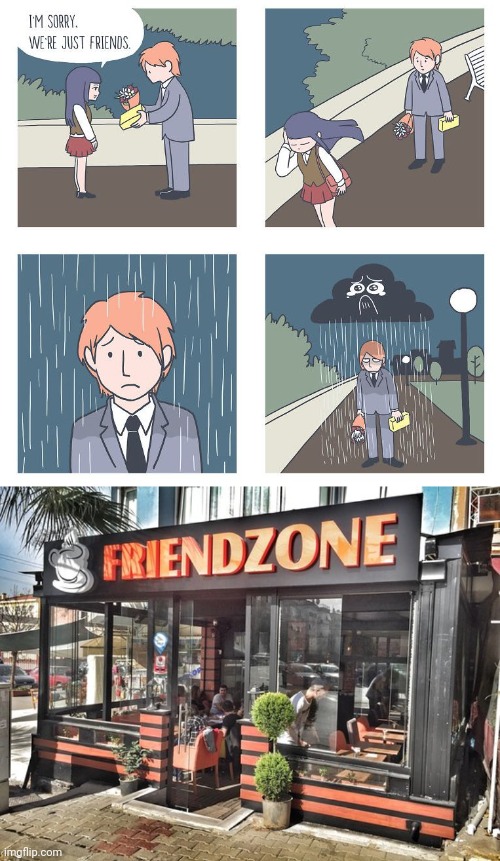Friendzoned bug time | image tagged in friendzone,friendzoned,comics,comics/cartoons,memes,rain | made w/ Imgflip meme maker