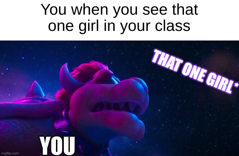 This makes sense | You when you see that one girl in your class; THAT ONE GIRL*; YOU | image tagged in bowser simps for x | made w/ Imgflip meme maker