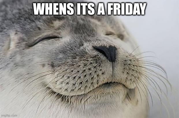 Satisfied Seal Meme | WHENS ITS A FRIDAY | image tagged in memes,satisfied seal | made w/ Imgflip meme maker