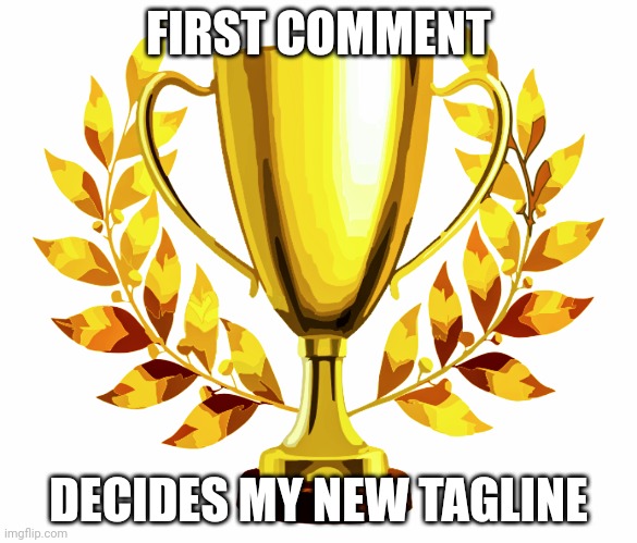 You Win! | FIRST COMMENT; DECIDES MY NEW TAGLINE | image tagged in you win | made w/ Imgflip meme maker