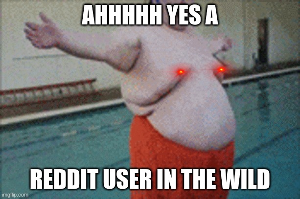 fat man | AHHHHH YES A; REDDIT USER IN THE WILD | image tagged in fat | made w/ Imgflip meme maker