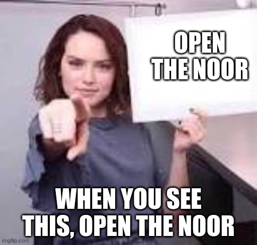 OPEN THE NOOR! | OPEN THE NOOR; WHEN YOU SEE THIS, OPEN THE NOOR | image tagged in memes,fun | made w/ Imgflip meme maker