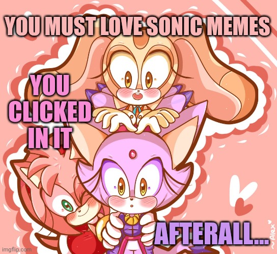 We re Cute | YOU MUST LOVE SONIC MEMES YOU CLICKED IN IT AFTERALL... | image tagged in we re cute | made w/ Imgflip meme maker