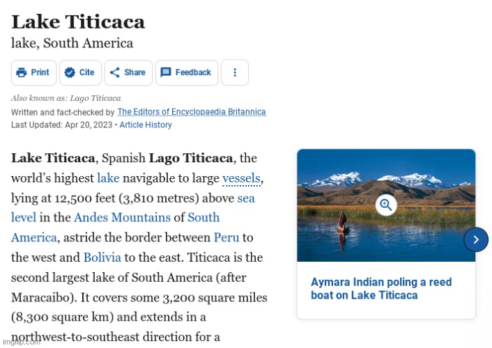 titicaca lol | image tagged in lake | made w/ Imgflip meme maker