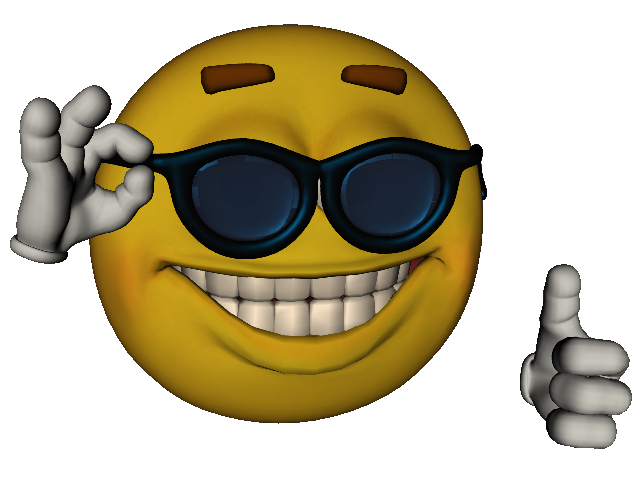 High Quality Yellow face with sun glasses Blank Meme Template