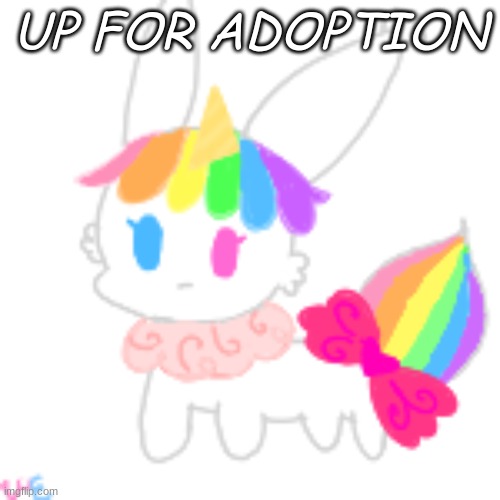 Up for adoption | UP FOR ADOPTION | image tagged in chibi unicorn eevee | made w/ Imgflip meme maker