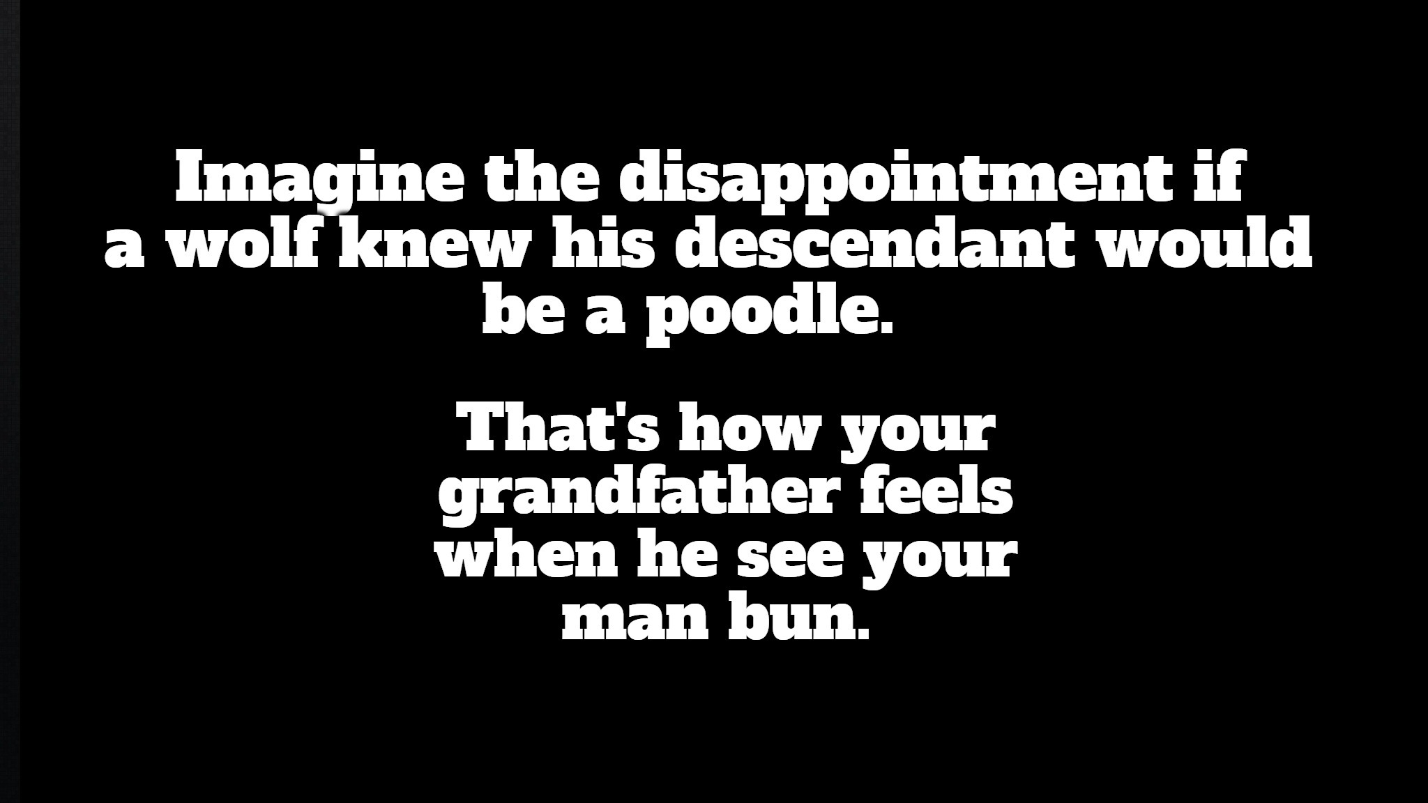 On wolves, poodles, and man buns. | image tagged in wolves,poodles,man bun,soyboy vs yes chad,soyboys,feminism | made w/ Imgflip meme maker