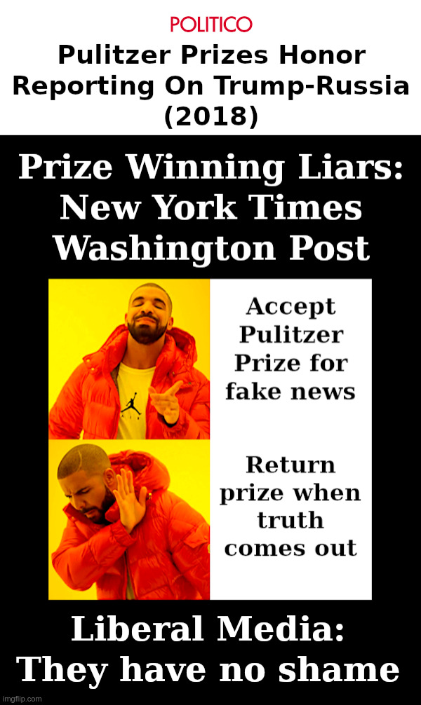 Prize Winning Liars at the New York Times and Washington Post | image tagged in new york times,washington post,mainstream media,fake news,wins,pulitzer prize | made w/ Imgflip meme maker