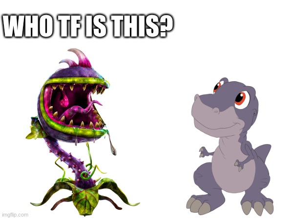chomper meets chomper | WHO TF IS THIS? | image tagged in pvz | made w/ Imgflip meme maker