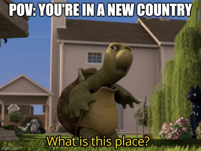 I'm right now away from my home country and have to figure out what a mile is | POV: YOU'RE IN A NEW COUNTRY | image tagged in what is this place | made w/ Imgflip meme maker