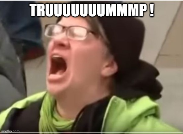 Screaming Liberal | TRUUUUUUUMMMP ! | image tagged in screaming liberal | made w/ Imgflip meme maker