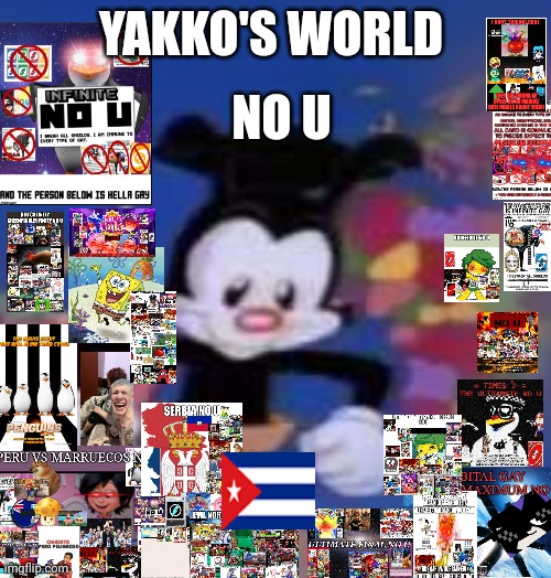 Yakko's world NO U | NO U; YAKKO'S WORLD | image tagged in yakko | made w/ Imgflip meme maker