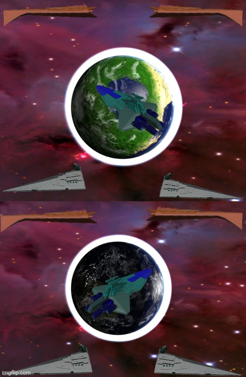 Ever since the attack on earth (1nk). The Monarchy has upped the defense around the planet | made w/ Imgflip meme maker