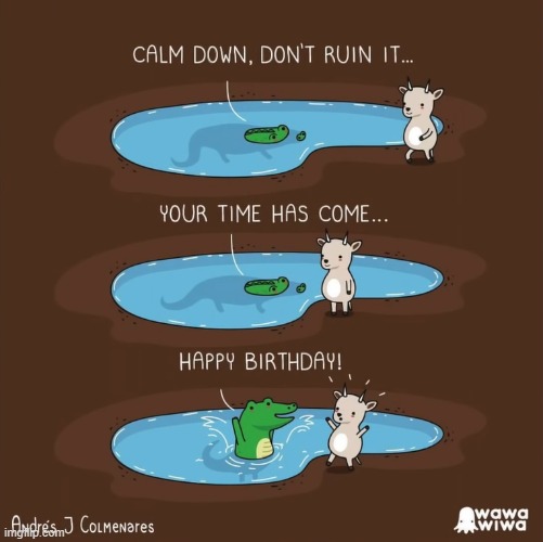 image tagged in crocodile,goat,happy birthday | made w/ Imgflip meme maker