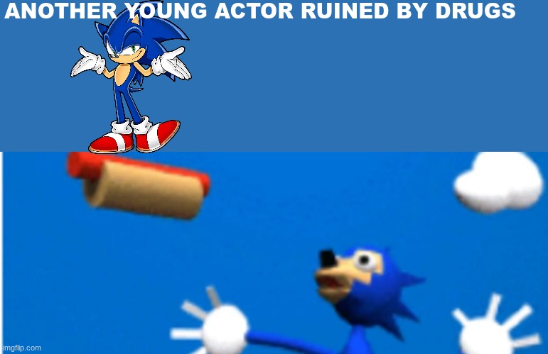 poor sonic | ANOTHER YOUNG ACTOR RUINED BY DRUGS | made w/ Imgflip meme maker