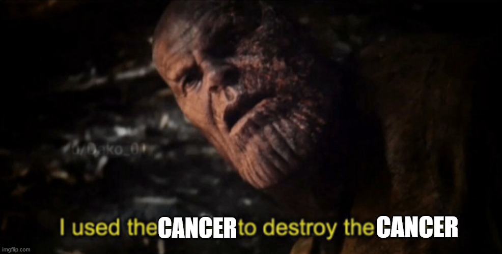 I used the stones to destroy the stones | CANCER CANCER | image tagged in i used the stones to destroy the stones | made w/ Imgflip meme maker