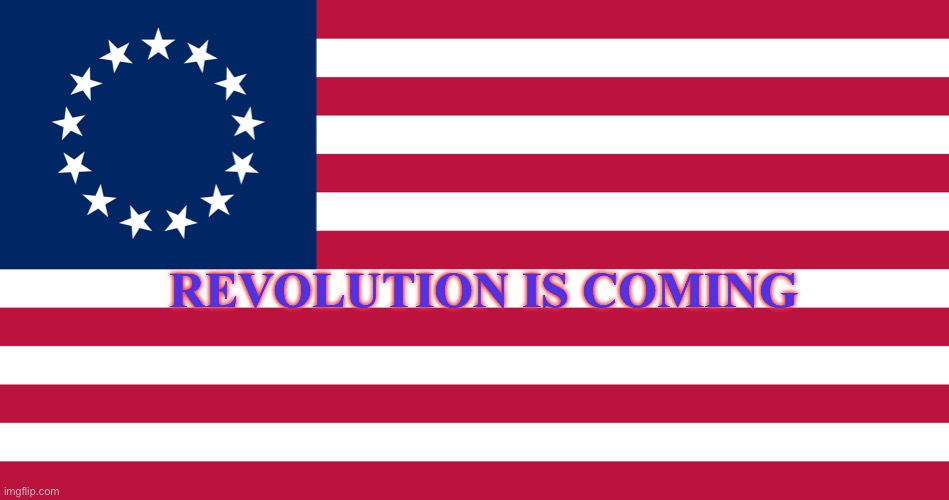 Revolution Is Coming | REVOLUTION IS COMING | image tagged in betsy ross flag | made w/ Imgflip meme maker