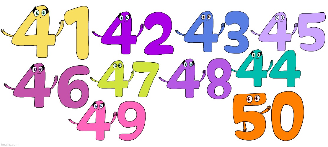 Charlie and the Numbers 41 to 50 | image tagged in charlie and the numbers,babytv | made w/ Imgflip meme maker