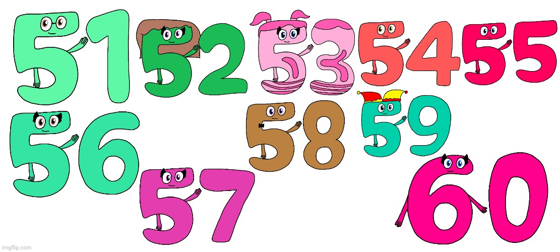 Charlie and the Numbers 51 to 60 | image tagged in charlie and the numbers,babytv | made w/ Imgflip meme maker
