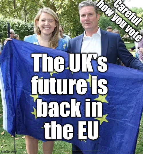 Starmer Labour renegotiate Brexit EU - do your research | Careful
how you vote; The UK's 
future is 
back in 
the EU; #Immigration #Starmerout #Labour #JonLansman #wearecorbyn #KeirStarmer #DianeAbbott #McDonnell #cultofcorbyn #labourisdead #Momentum #labourracism #socialistsunday #nevervotelabour #socialistanyday #Antisemitism #Savile #SavileGate #Paedo #Worboys #GroomingGangs #Paedophile #IllegalImmigration #Immigrants #Invasion #StarmerResign #Starmeriswrong #SirSoftie #SirSofty #PatCullen #Cullen #RCN #nurse #nursing #strikes #SueGray #Blair #Steroids #Economy #EU | image tagged in starmer brexit eu,starmerout getstarmerout,labourisdead,illegal immigration,vote rigging | made w/ Imgflip meme maker