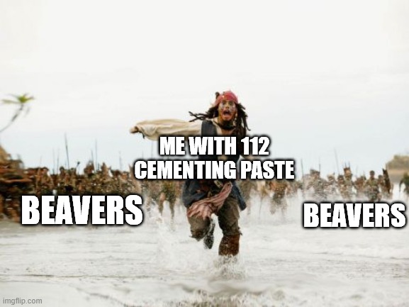 ARK: Survival Evolved | ME WITH 112 CEMENTING PASTE; BEAVERS; BEAVERS | image tagged in memes,jack sparrow being chased,dinosaurs,gaming,fps,ark survival evolved | made w/ Imgflip meme maker