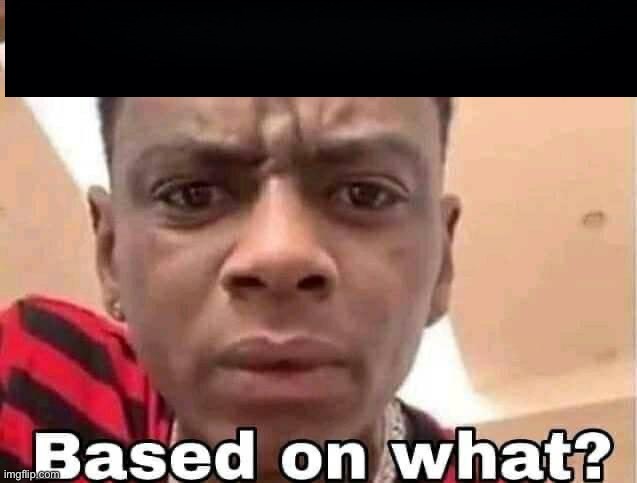 Based on what? | image tagged in based on what | made w/ Imgflip meme maker