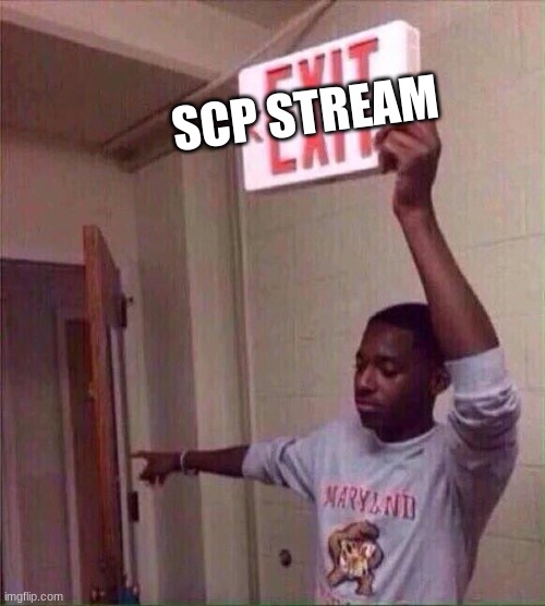 Exit | SCP STREAM | image tagged in exit | made w/ Imgflip meme maker