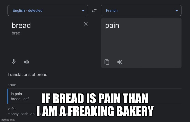 Pain ha ha | IF BREAD IS PAIN THAN I AM A FREAKING BAKERY | image tagged in memes,relatable,funny,funny memes | made w/ Imgflip meme maker