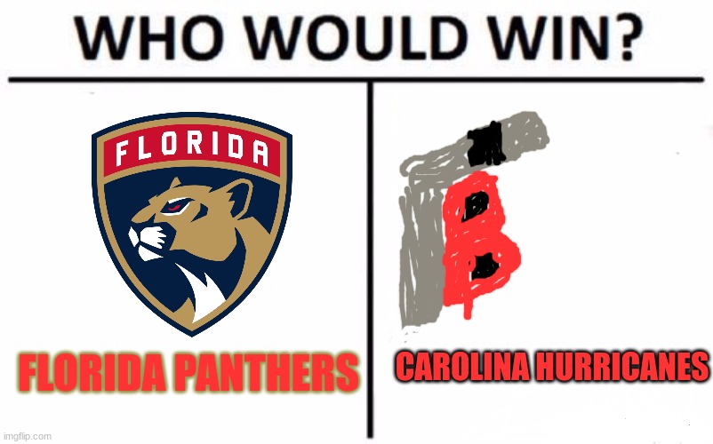 Who´s gonna win the eastern conference | CAROLINA HURRICANES; FLORIDA PANTHERS | image tagged in memes,who would win,florida panthers,carolina hurricanes | made w/ Imgflip meme maker