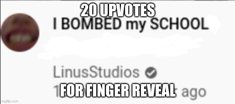 No upvoting allowed | 20 UPVOTES; FOR FINGER REVEAL | image tagged in disturbing video title | made w/ Imgflip meme maker