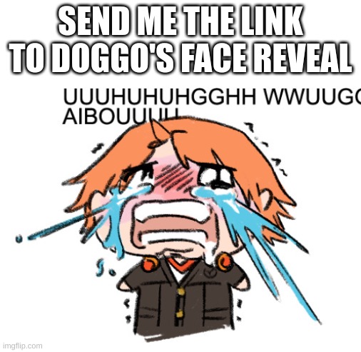 UUUUHUHGGHH | SEND ME THE LINK TO DOGGO'S FACE REVEAL | image tagged in uuuuhuhgghh | made w/ Imgflip meme maker