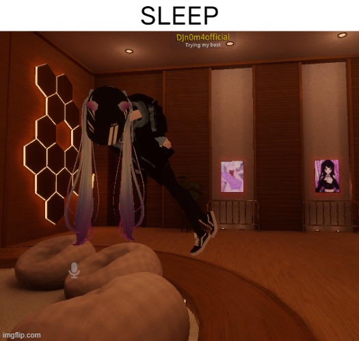 Sleep | SLEEP | image tagged in vr,vrchat,funny,funny picture,silly | made w/ Imgflip meme maker