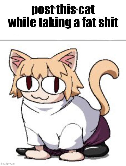 silly moment | post this cat while taking a fat shit | image tagged in post this cat when they least expect it,ger,hol up,reposts | made w/ Imgflip meme maker