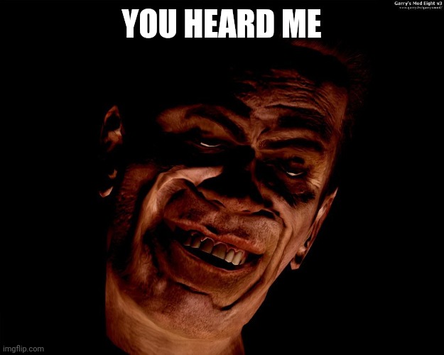 . | YOU HEARD ME | image tagged in g-man from half-life | made w/ Imgflip meme maker