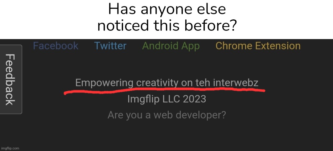 Teh interwebz | Has anyone else noticed this before? | image tagged in imgflip | made w/ Imgflip meme maker