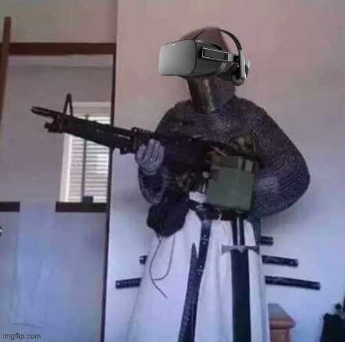 Crusader knight with M60 Machine Gun | image tagged in crusader knight with m60 machine gun | made w/ Imgflip meme maker