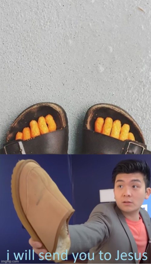 Cursed cheese puffs feet | image tagged in i will send you to jesus,cursed image,cheese puffs,feet,memes,foot | made w/ Imgflip meme maker