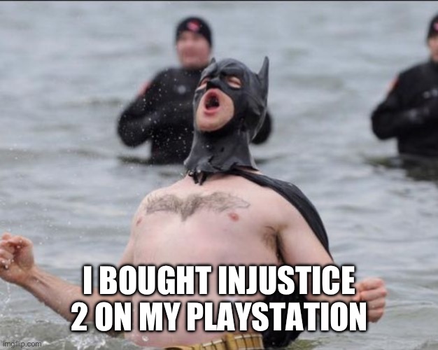 Scarecrow gives out so many spawn vibes | I BOUGHT INJUSTICE 2 ON MY PLAYSTATION | image tagged in batman celebrates | made w/ Imgflip meme maker