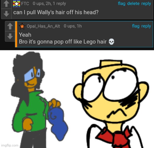 Bro's hair really popped off like a Lego | made w/ Imgflip meme maker