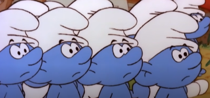 High Quality Confused Smurfs Blank Meme Template