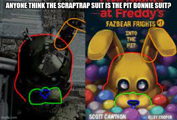 anyone think the scraptrap suit is the pit bonnie suit | ANYONE THINK THE SCRAPTRAP SUIT IS THE PIT BONNIE SUIT? | made w/ Imgflip meme maker