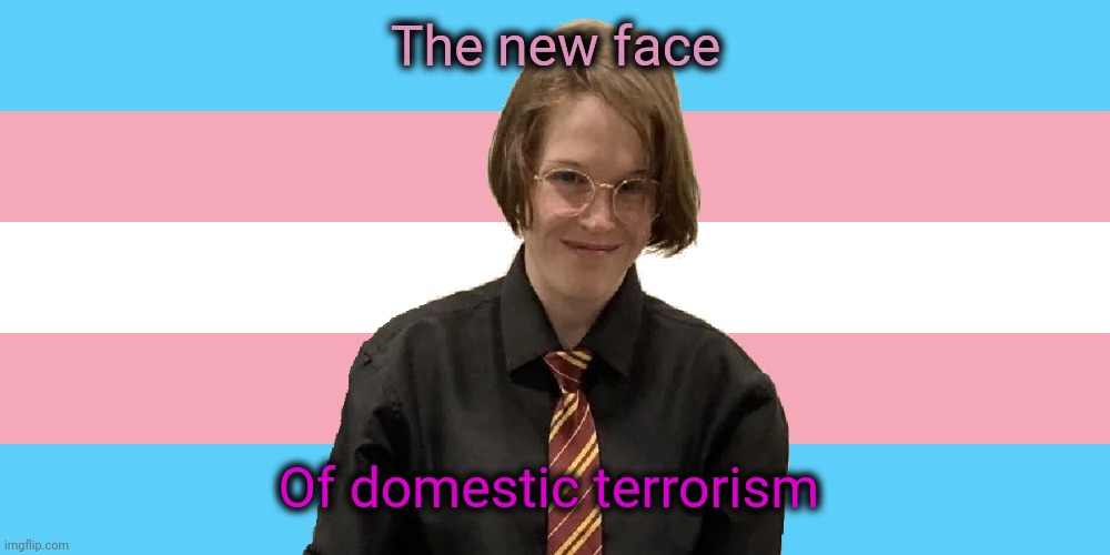 The new face of domestic terrorism | The new face; Of domestic terrorism | image tagged in transgender pride flag audrey hale,scumbag democrats,murderer,terrorist,dead,was/were | made w/ Imgflip meme maker