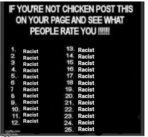 Racist
Racist
Racist
Racist
Racist
Racist
Racist
Racist
Racist
Racist
Racist
Racist
Racist; Racist
Racist
Racist
Racist
Racist
Racist
Racist
Racist
Racist
Racist
Racist
Racist | made w/ Imgflip meme maker