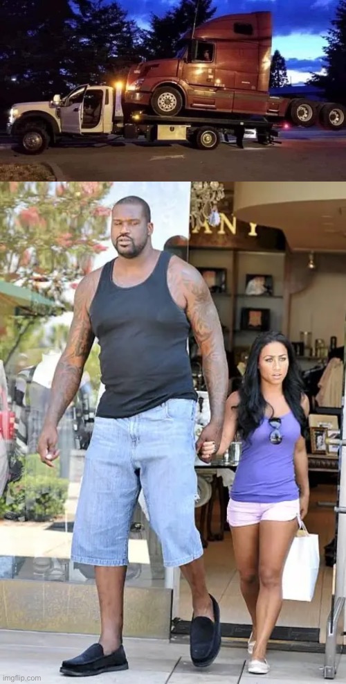 Big on little | image tagged in shaquille and girl,little girl,big gun,tiny | made w/ Imgflip meme maker