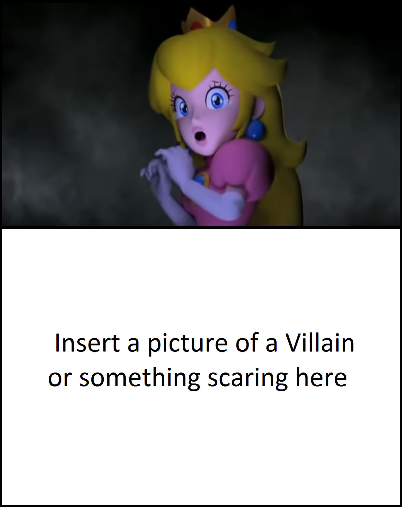 High Quality princess peach scared of who Blank Meme Template