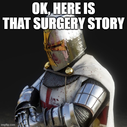Paladin | OK, HERE IS THAT SURGERY STORY | image tagged in paladin | made w/ Imgflip meme maker