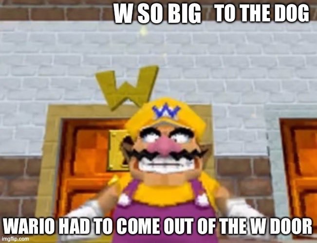 W so big Wario | TO THE DOG | image tagged in w so big wario | made w/ Imgflip meme maker