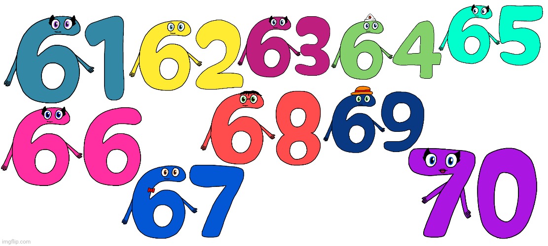 Charlie and the Numbers 61 to 70 | image tagged in charlie and the numbers,babytv | made w/ Imgflip meme maker