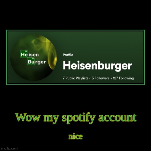 Wow my spotify account | nice | image tagged in funny,demotivationals | made w/ Imgflip demotivational maker